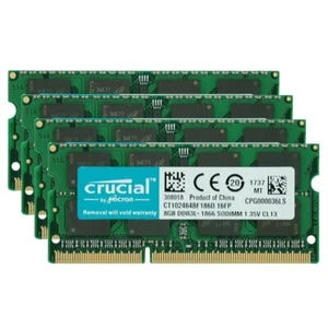 Crucial 32GB 16GB 8GB PC3L-14900S 2Rx8 DDR3L 1866MHz SODIMM 204Pin Laptop Memory - Picture 1 of 11