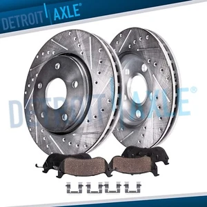321mm Front Drilled Rotors Ceramic Brake Pads for Impala Equinox Allure Terrain - Picture 1 of 9