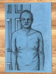 CHUCK GIBBON ALBUQUERQUE N.M. SELF PORTRAIT DRAWING ON PAPER 19" X 12.5" 1994 - Picture 1 of 3