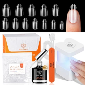 Modelones Gel X Nail Kit, Medium Almond Gel x Nail Tips, 9-in-One Nail Glue &... - Picture 1 of 17