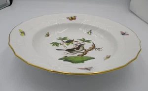 Herend Ungarn großer Rand Suppenschüssel Rothschild Vogelmuster Nr. 1501/RO vergoldet - Bild 1 von 8