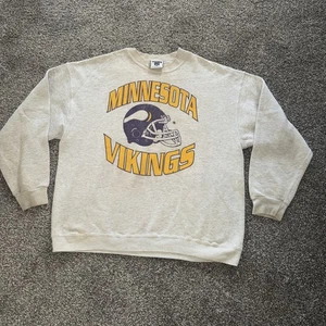 RARA FELPA VINTAGE LEE anni 80 Minnesota Vikings Chris Carter 80 grigia uomo XL - Foto 1 di 8