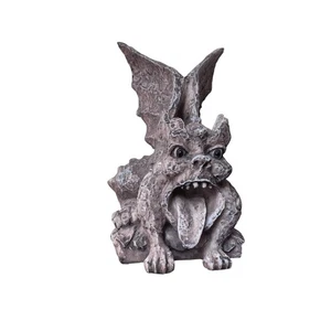 Gargoyle Statue Gothic Winged Dragon Concrete Garden Sculpture Outdoor Decor - Picture 1 of 13