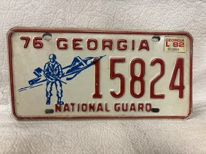 Vintage 1976 Georgia National Guard License Plate - Picture 1 of 2