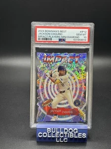 2024 Bowman's Best - Jackson Chourio #IP-12 Mini-Diamond PSA 10!! Pop 4!!! - Picture 1 of 2