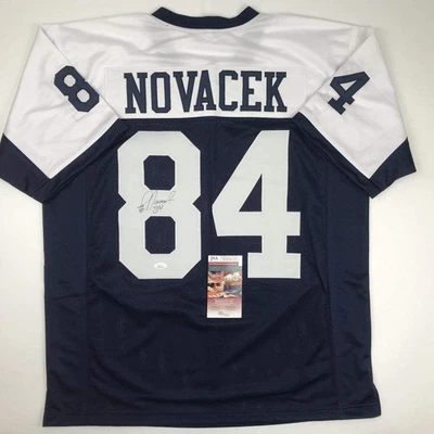 Autographed/Signed JAY NOVACEK Dallas Thanksgiving Day Football Jersey JSA COA - Image 1 of 4