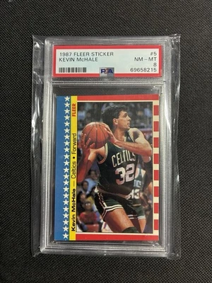 1987 FLEER STICKER #5 KEVIN MCHALE PSA 8 - Image 1 of 2