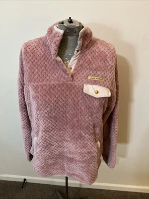 Jersey polar rosa simple south para mujer, 1/4 broche de presión talla L suave cálido bolsillos acogedores Foto 1 de 4