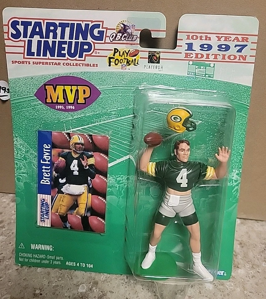 Figura de acción Brett Favre 1997 Kenner alineación inicial Green Bay Packers MVP Foto 1 de 2