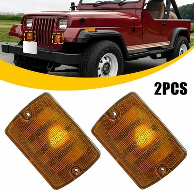 2x Carcasas de lámpara de estacionamiento con señal de giro delantera para Jeep Wrangler YJ 1987-95 56001378 Foto 1 de 4