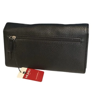 Mundi File Master Womens Expandable RFID Blocking Accordian Wallet Black Pebbled - Picture 1 of 7