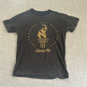 Vintage Olympics Shirt Mens Black Small 1996 Atlanta Single Stitch Made in USA - Picture 1 of 8