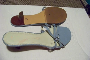 womens lands end blue tone cross weaved strappy heels shoes size 8 - Picture 1 of 1