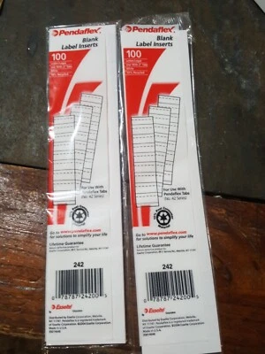 Insertos de lengüeta en blanco Pendaflex, corte 1/5 para colgar carpetas de archivos, 2", 100/paquete, 2 paquetes Foto 1 de 3