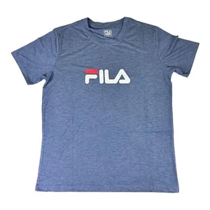 Fila Men's Logo Crew Neck T Shirt Heather Blue - Picture 1 of 4