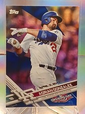 2017 Topps Opening Day Blue Foil Dodgers Baseball Card #160 Adrian Gonzalez 