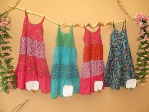 Abito bambino spiaggia hippie goa estivo bambina colorato 4 anni 110 116 fatto a mano - Foto 1 di 5