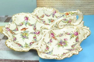 Wright Tyndale Ivan Roden Phila Appetizer Dish Germany Flower Pattern Handle 3 - Picture 1 of 10