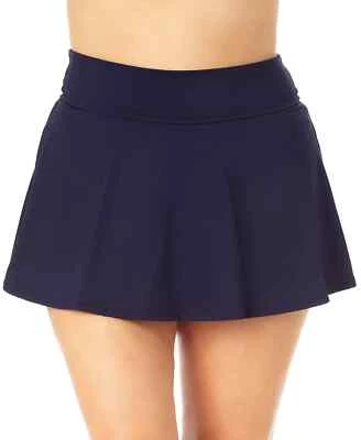 Anne Cole Plus Size 16 Soft Band Rock Swim Skirt In Navy Blue - Image 1 of 4