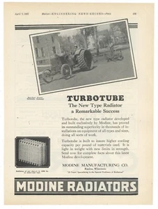 Modine Mfg. 1927 Anuncio Co. of Racine: foto de tractor Hart Parr con radiador turbotubo - Imagen 1 de 1