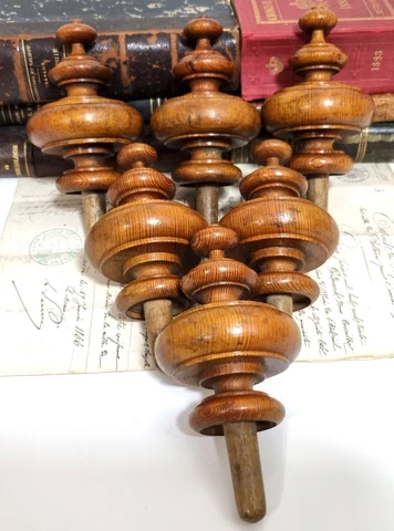 6 Large victorian carving post finial newel Antique french architectural salvage Cover