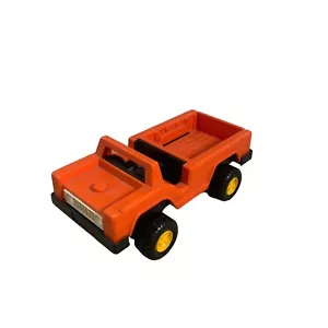 1970 Vintage Fisher Price Husky Helpers Jeep Orange Safari Off Road - Picture 1 of 7
