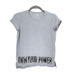 Athleta Girl Limitless Power Tee Short Sleeve in Gray Size Large 12 - Picture 1 of 8
