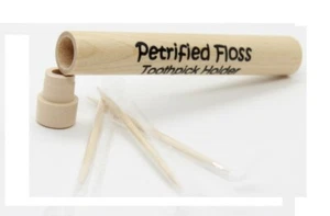 Wood Pocket Travel Toothpick Holder, Includes Wrapped Toothpicks - Picture 1 of 4