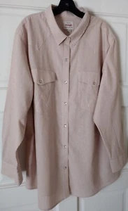 Wrangler Women's Collared Shirt Peach Pearl Snap Long Sleeve Plus Size XXL - Picture 1 of 3