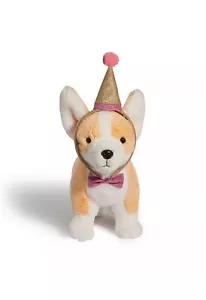 Animal de peluche Corgi de 11" con sombrero de fiesta - Imagen 1 de 6