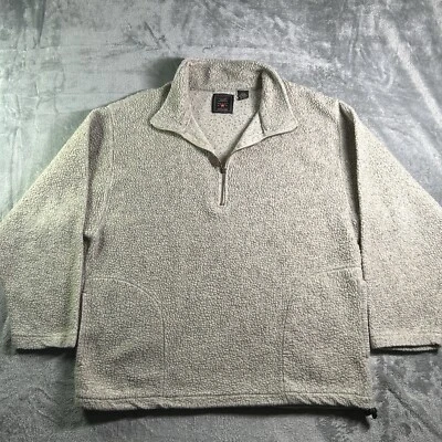 Suéter masculino American Eagle Outfitters vintage pulôver 1/4 zíper tamanho XL bege - Imagem 1 de 4