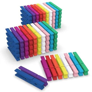 100 Pcs Colored Clothes Pins Wooden, Colored Clothespins for Crafts 2.9 Inch,... - Picture 1 of 8