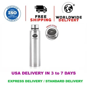 Aqua 1000 Edelstahl 1000ml Wasserflasche, 8er Set, silber - Bild 1 von 12