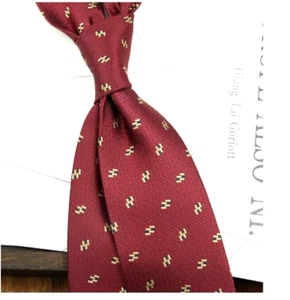 New Classic Polka Dot Red Brown JACQUARD WOVEN 100% Silk Men's Necktie Tie - Picture 1 of 1