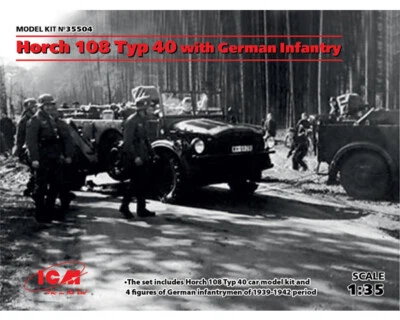 Horch 108 Typ 40 with German Infantry 1:35 ICM35504 - icm modellismo - Immagine 1 di 2