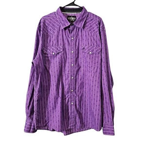 Garth Brooks Sevens” By Cinch Shirt Mens Size XL Purple Western Pearl Snap Rodeo - Picture 1 of 9