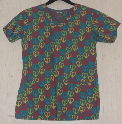 NUEVO TOP EXFOLIANTE MUJER JOCKEY GRIS CON ESTAMPADO ARCO IRIS PAZ CORAZONES TALLA S Foto 1 de 3