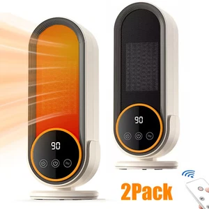 2X Upgraded Space Heater Electric Heaters for Indoor 1200W PTC Ceramic Fast Heat - Picture 1 of 18