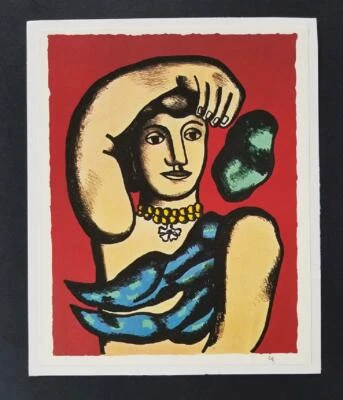 Litografía a color desplazada montada Fernand Leger "Mare The Acrobat" 1973 Foto 1 de 4