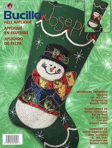 Karo Bucilla Filz Applikation Strumpf Kit - #84392 - skurrile Schneemänner - 2001 - Bild 1 von 4