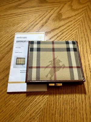 Burberry Wallet NOVA CHECK Plaid Kiss Lock Classic Design Holiday Gift FREE COA - Image 1 of 4
