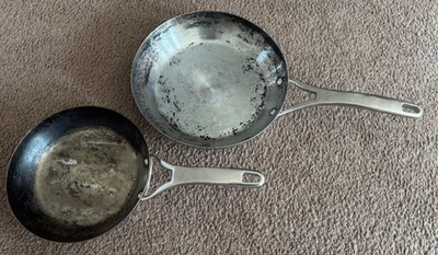 Sartenes ANOLON Nouvelle de cobre de 10,5 y 8" de acero inoxidable - núcleo de cobre de 5 capas Foto 1 de 4