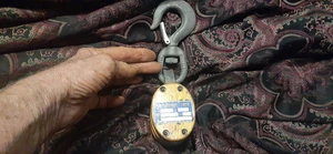 Holz, Holzrahmen Brauer Küchenmaschine Doppelrolle, 1-1/2", schön!!  Sicherheitshaken. - Bild 1 von 6