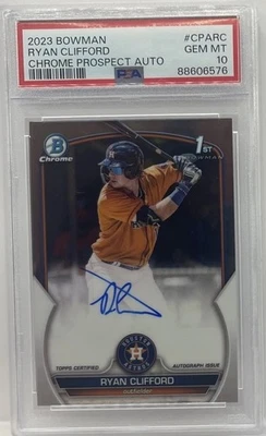 2023 Bowman Chrome #CPARC Ryan Clifford Prospect 1st Rookie RC Auto PSA 10 GEM - Image 1 of 2