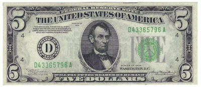 1934 $5 Small Size Federal Reserve Note - Image 1 of 2