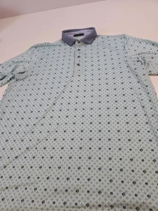 Camisa Polo Greyson Para Hombres XL Azul Estampado AOP Lobo Golf Rendimiento Elastizada - Imagen 1 de 12