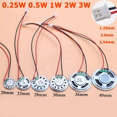 Mini Altavoz Delgado 8 Ohm 0.25W 0.5W 1W 2W 3W Diámetro 20mm-50mm Con Cable 10cm Foto 1 de 4