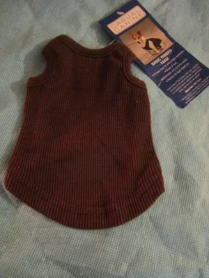Camisa sin mangas informal canina chocolate perro cachorro camisa básica acanalada taza de té 6" Foto 1 de 4