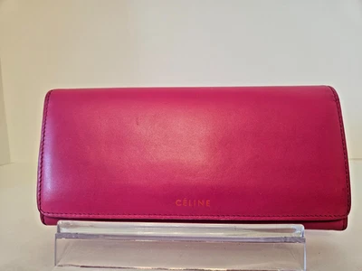 Auténtica Cartera Larga Celine Triple Rosa y Naranja Foto 1 de 4