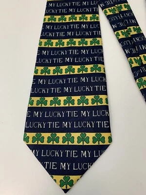Gravata masculina Steven Harris My Lucky Tie Irish St. Patricks Day Shamrock Luck - Imagem 1 de 4